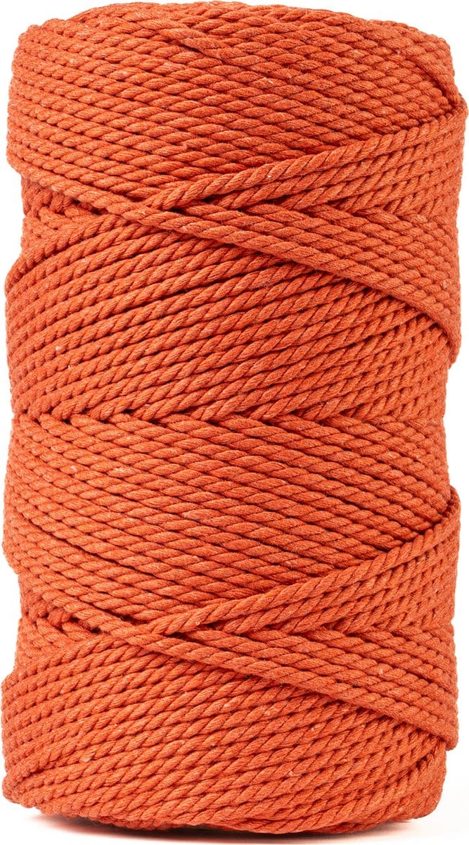 Ledent Macramé touw (3mm, 120M, Terracotta) - Dubbel getwist van 100% gerecycleerd katoen voor creatieve projecten