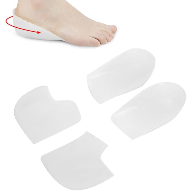 Rehausseur de talon Coussin Semelle intérieure Augmente Chaussettes Coussinet de pied Insertion Plus Grande Avec Couvre-talon white