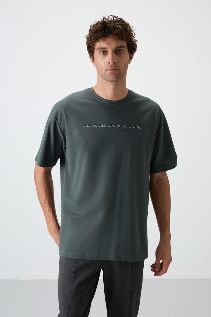 Overmaatse T-shirt met ronde hals en print