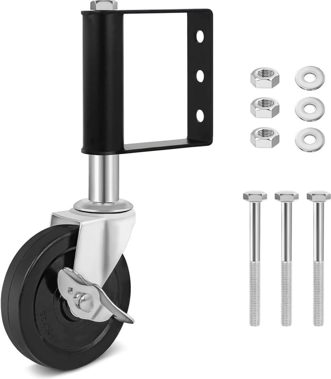 100 MM Veerbelaste Poortrollen - Draagvermogen 100 KG - Met Rem - Zwart