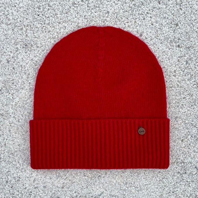 Merino cashmere beanie in rood