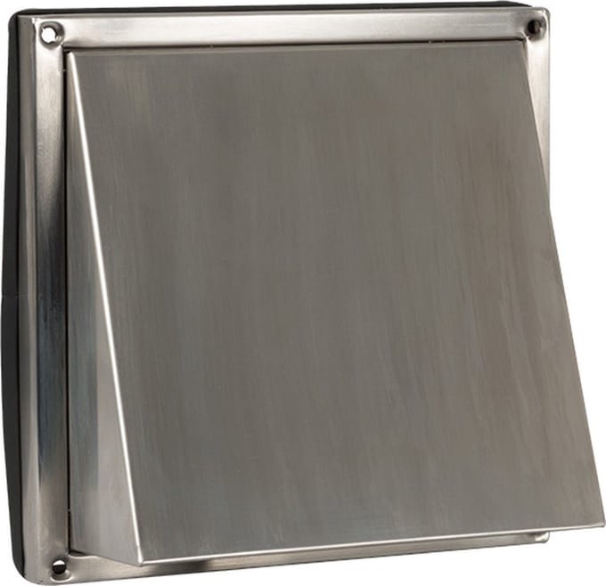 RVS buitenrooster schuine kap Ø100mm
