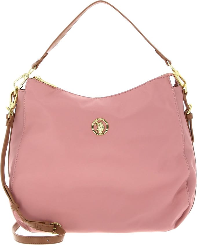 U.S. POLO ASSN. Schoudertas Houston Hobo Bag Rose / Tan Zalmroze