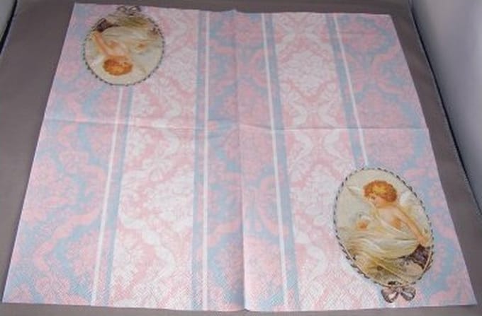 Lunch servetten Medallion Angel rose - IHR - 33x33 cm