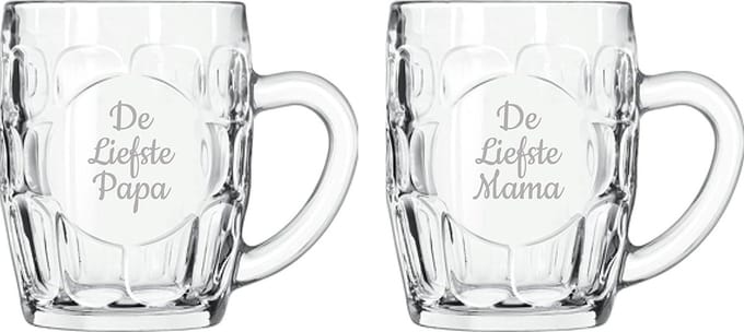 Gegraveerde Bierpul 55cl De Liefste Mama-De Liefste Papa