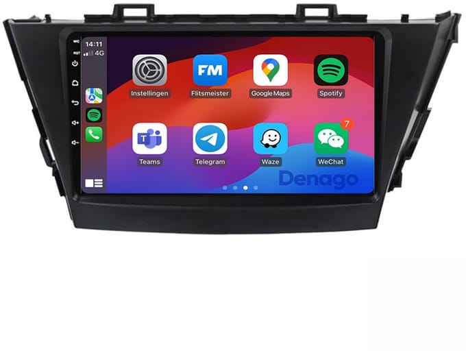 CarPlay autoradio geschikt voor Toyota Prius | 2009 t/m 2015 | Android 16 | Draadloos Apple CarPlay & Android Auto | 2GB + 32GB | QuadCore processor | Denago DNG-A365 | 2025 model | 2009 2010 2011 2012 2013 2014 2015 | Bluetooth & Wifi
