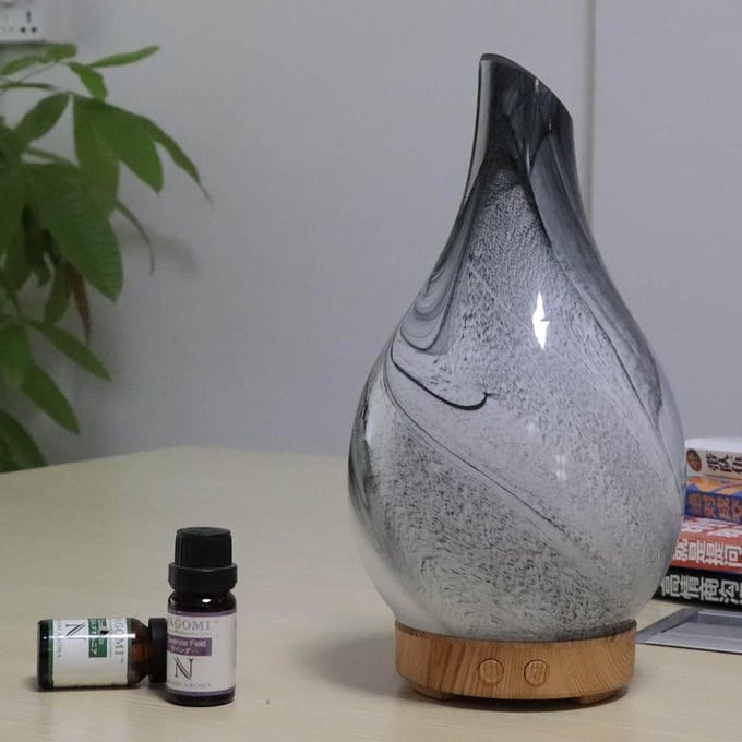 100ml Aromatherapie Ultrasone Luchtbevochtiger Houtnerf Essentiële Olie Diffuser gray