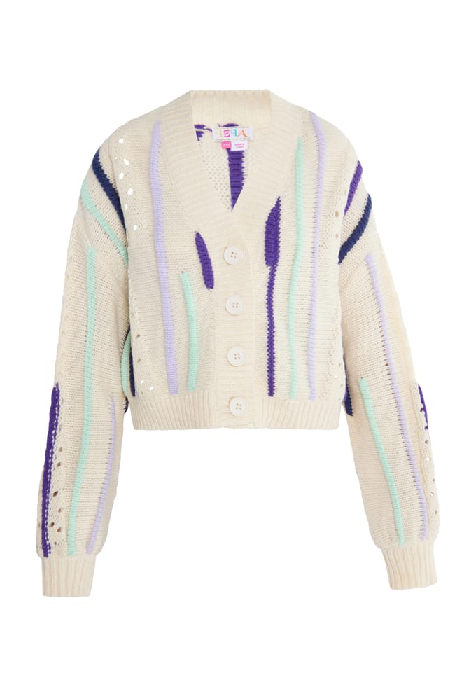 IZIA Vest Dames Wol Wit Veelkleurig
