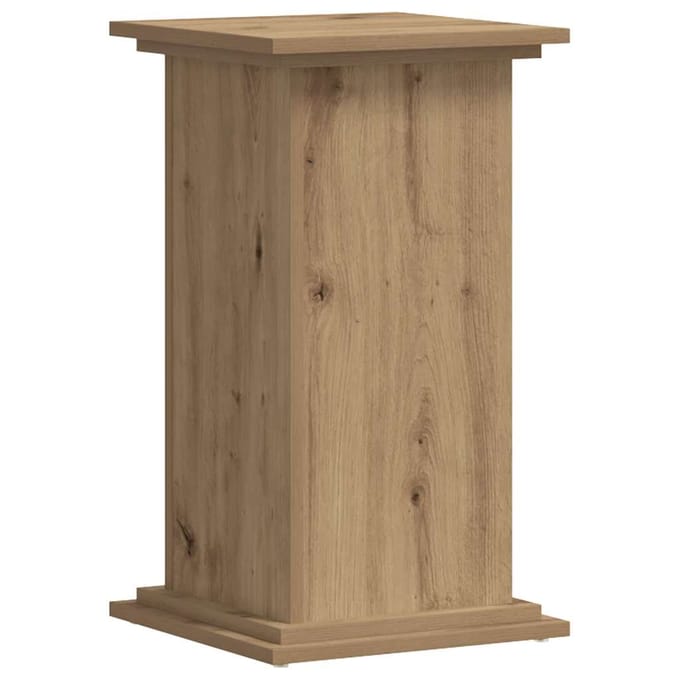 vidaXL - Plantenstandaard - 33x33x60 - cm - bewerkt - hout - artisanaal - eiken