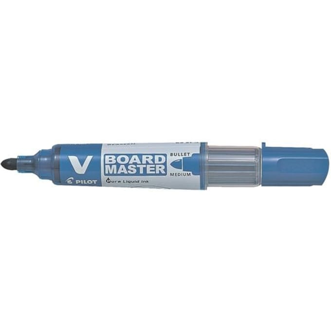 Whiteboard marker PILOT V-Board Master, navulbaar, inktniveau-indicator, ronde punt, blauw, 1 st.