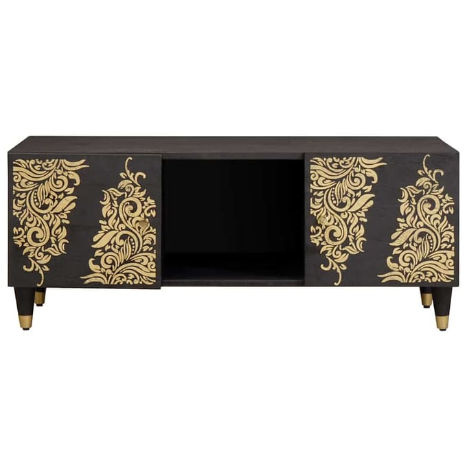 vidaXL - Salontafel - Zwart - 100 - x - 54 - x - 40 - cm - Massief - Mango - Hout