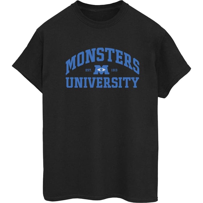 Disney Dames/Dames Monsters University Logo Boyfriend T-shirt (Zwart)