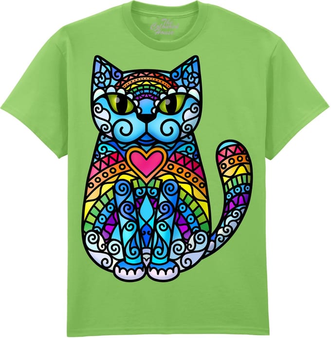 Katten Rainbow Cat The Coloured House T-shirt M