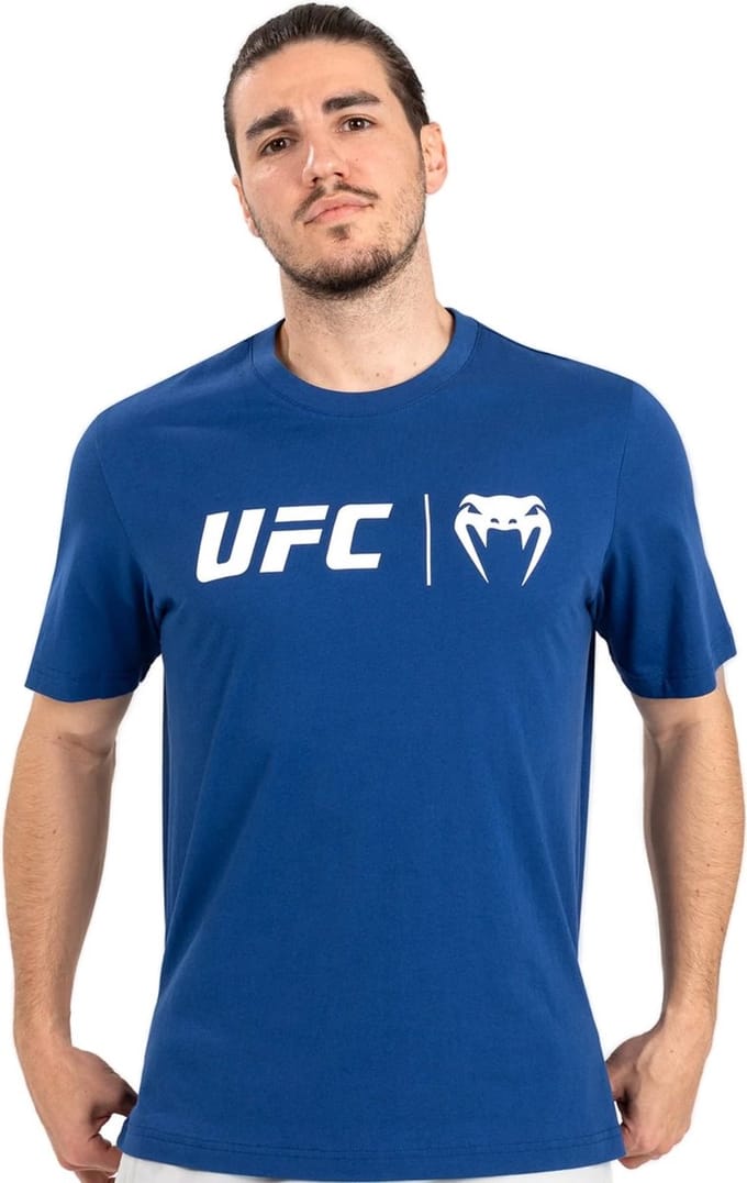 UFC Venum Classic T-Shirt Navy Blauw Wit - L