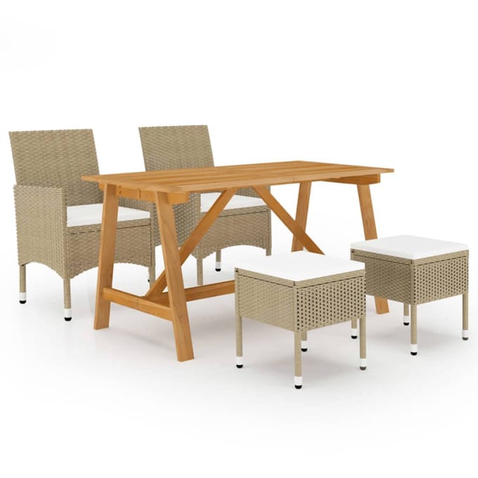 vidaXL - 5-delige - Tuinset - beige