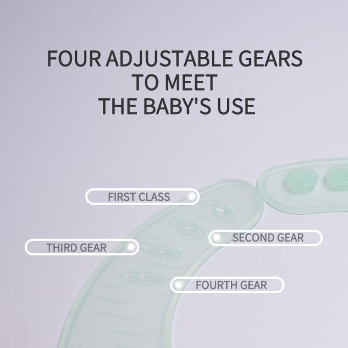 1 bavoir en silicone pour bébé, ultra léger, large épaule, étanche, réglable, design ondulé, accessoire pour bébé vert