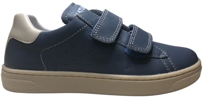 Naturino - Hasselt 2 - Mt 33 - velcro's effen lederen sneakers - blauw/wit