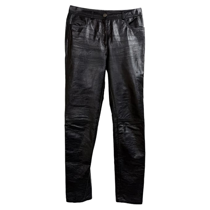Etro leren broek in zwarte viscose