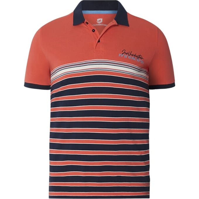 Jan Vanderstorm herren Poloshirt - 68/70 - lichtoranje - Plus Size
