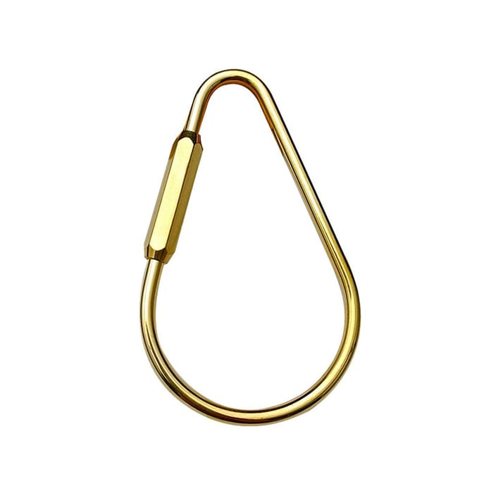Porte-clés en Laiton avec Mousqueton de Camping de Survie Couleur Or Boucles Crochets Porte-clés Accessoires D-ring brown