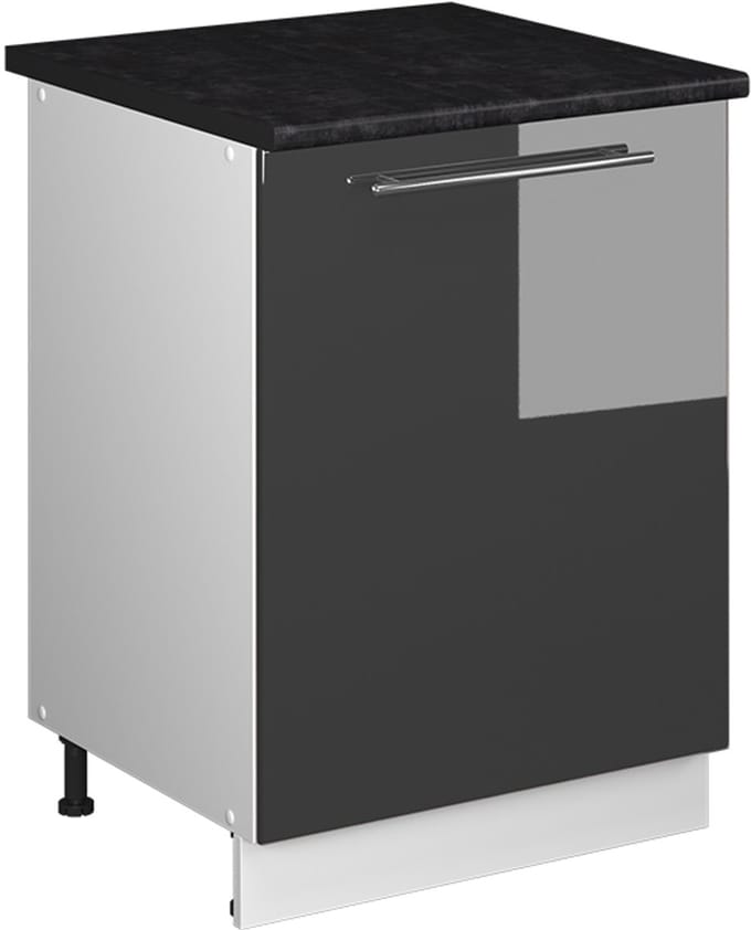 Vicco Wastafelkast Fame-Line, Antraciet Hoogglans/Wit, 60 cm