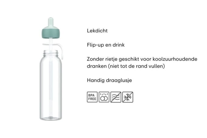 Mepal Flip-up waterfles Campus - 500 ml - Drinkfles - Cool mint