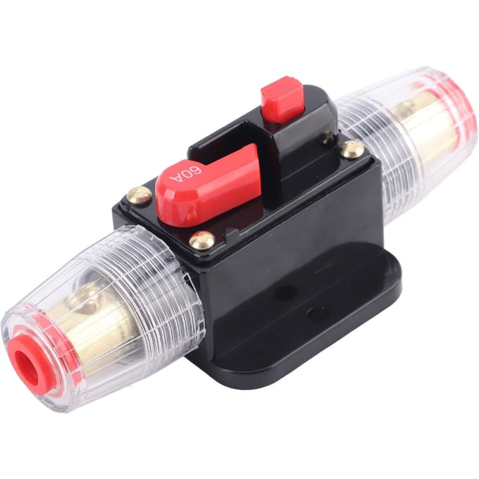 Auto 12V 60 Amp Voiture Bateau Audio Réarmement Manuel Interrupteur Disjoncteur Support Fusible black