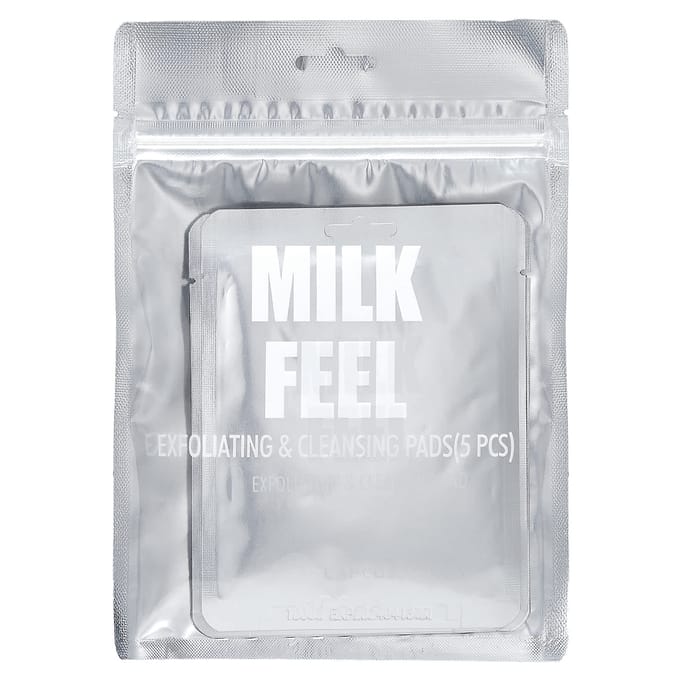 Lapcos, Milk Peel, Exfoliation & Cleansing Pads, 5 packs, 7 g (0.24 oz) each white