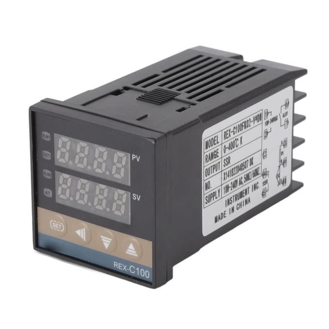 Thermostaat Temperatuurregelaar Plastic 0 tot 400 Graden Celsius met K Thermokoppel Relais gray