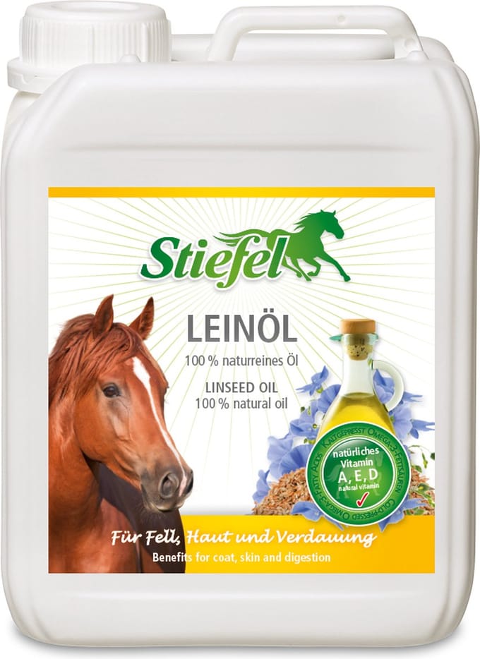 Stiefel koudgeperste lijnzaadolie 5L in jerrycan 1stuk