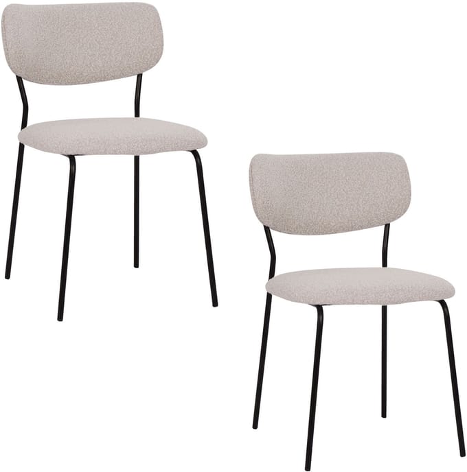 Housecraft Living Leah Eetkamerstoelen Off White/ Gebroken wit - Set van 2