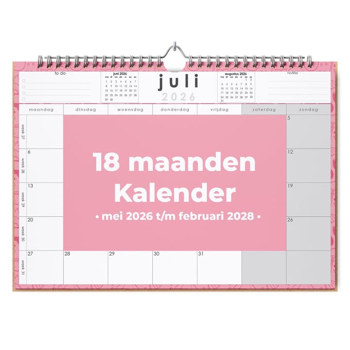 Huurdies® maandkalender - 26/27 kalender - A4+