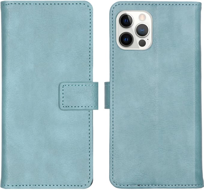imoshion Hoesje - Geschikt voor Apple iPhone 12 Pro / 12 - Luxe Bookcase - Lichtblauw