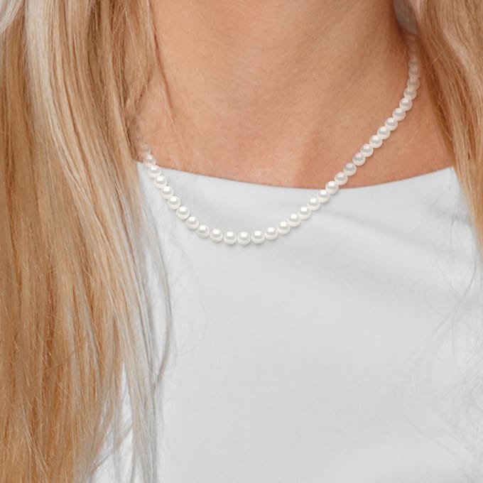 Ketting Freshwater Pearl Black Rang 6-7 mm Ring Marino 925