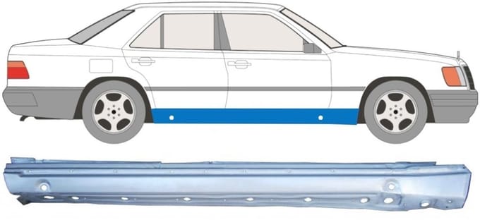 Volledige dorpel voor Mercedes E-Class W124 1984-1996 / Rechts