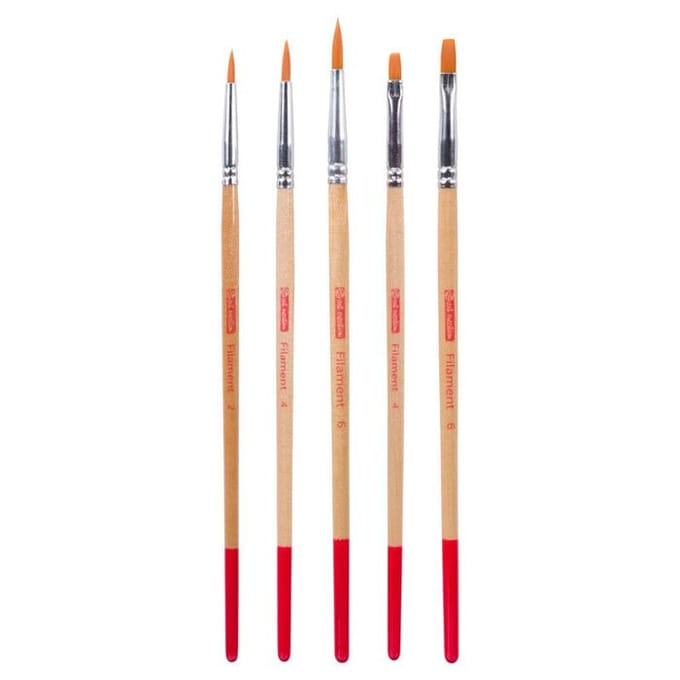 5 pinceaux - Peinture aquarelle - Rond - Plat - Synthétiques - Art Creation