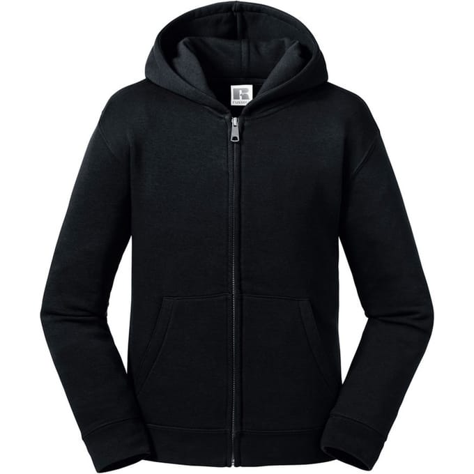 Russell Kinderen/kinderen Authentieke Zip Hooded Sweatshirt (Zwart)