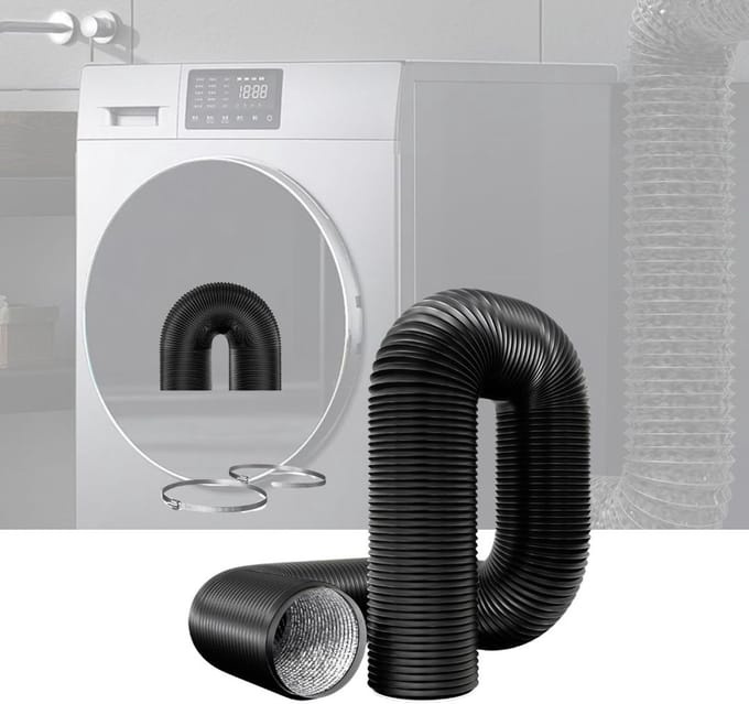 Afvoerslang PVC Aluminium - Ventilatieslang Flexibel - Lucht Afvoeren - Zwart