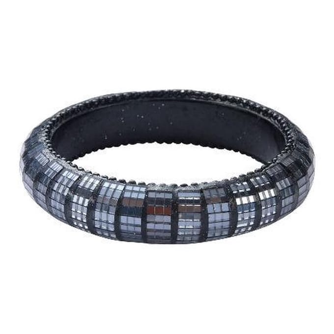 Behave Armband - bangle - zwart - antraciet - feestelijk design - 21.5cm