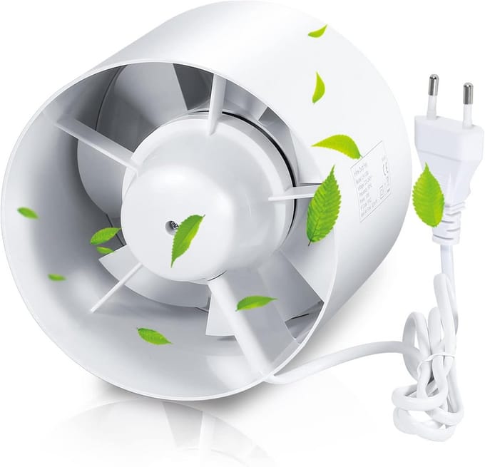 Krachtige 150 mm Inline Buisventilator 320 m³/uur voor Rookafzuiging en Ventilatie