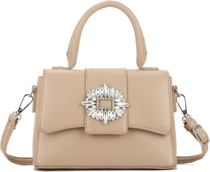 Giuliano kunstlederen schoudertas Anise - Taupe - Dames