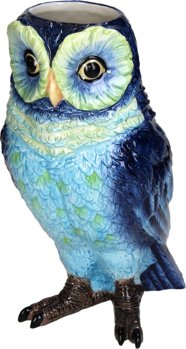 Vase Owl Dolomite Blue - 21,3cm
