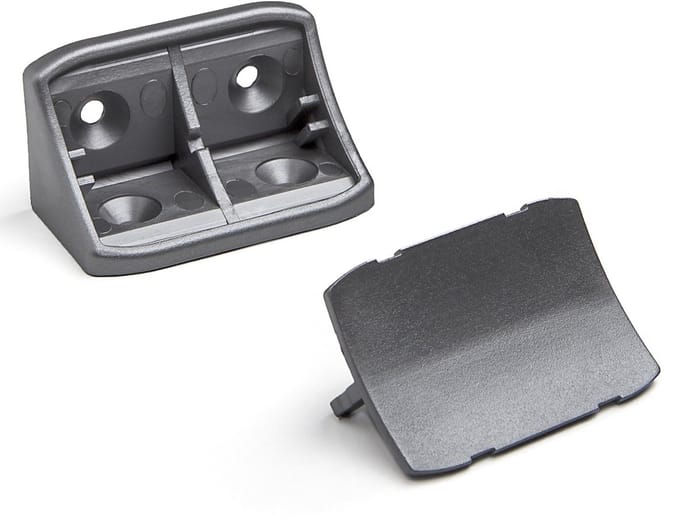 100 Corpusverbinder 24 x 24 x 44 mm met afdekking Zilver