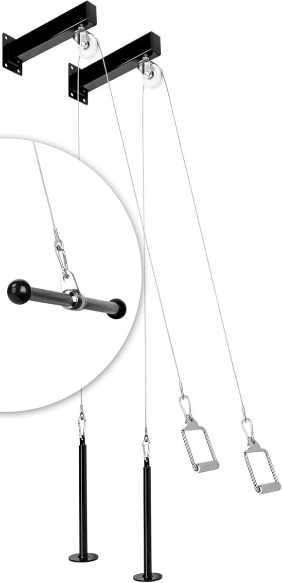 Kabelsysteem met handgrepen voor Lat Pull - Home Gym Accessoire
