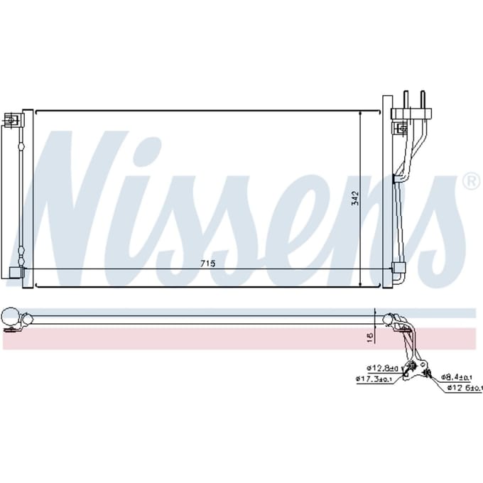 Condensator, airconditioning NISSENS 94804