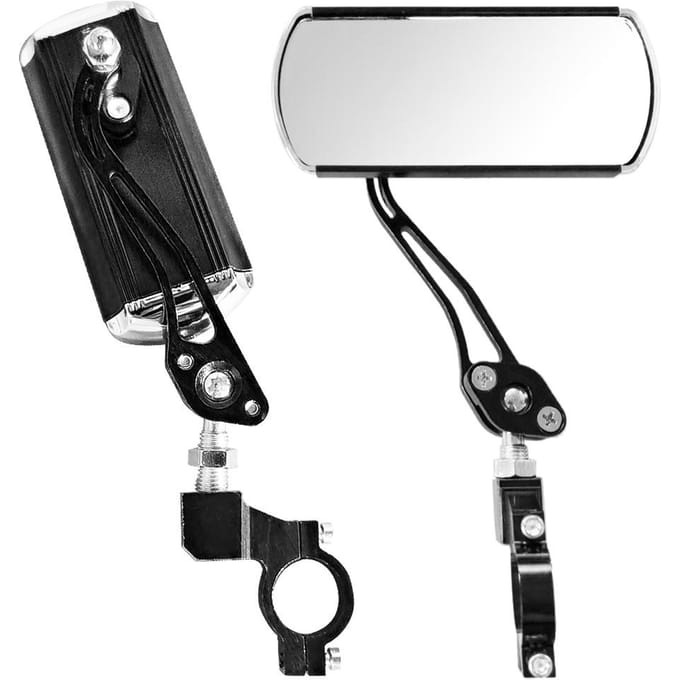 Rétroviseur de vélo à rotation réglable, grand Angle, en alliage d'aluminium, sécurité, 2 paquets noir