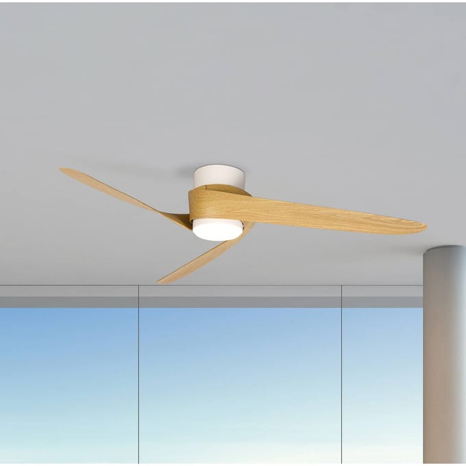 Mantra Iluminación LED plafondventilator Groenland M, wit/hout, DC, stil, CCT