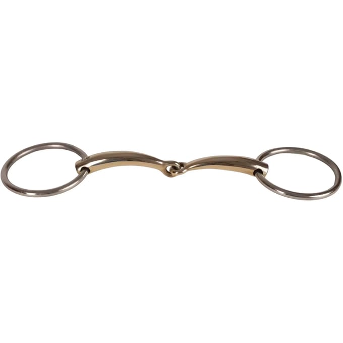 Mors 2 ringen enkel gebroken voor paard in koper Velari 14mm