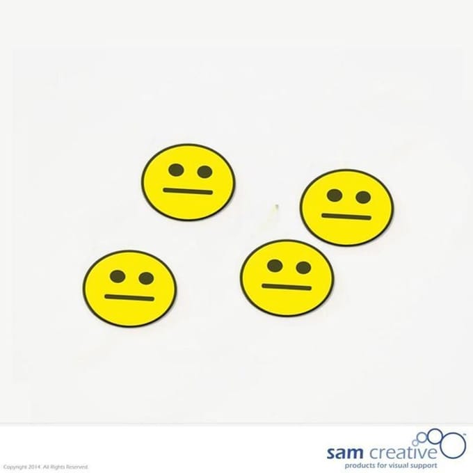 Sam Creative Whiteboard Magneten - Emoticon- Smiley - 30 mm - Geel - 25 stuks