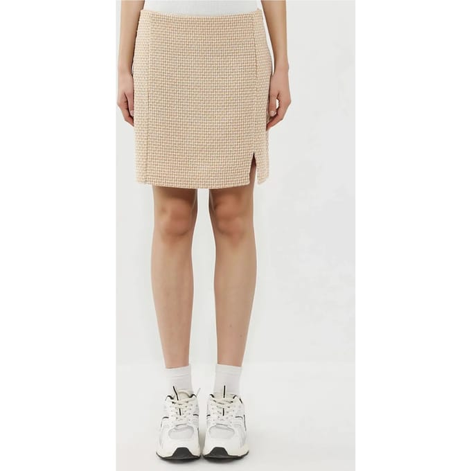 Hoge Taille Mini Tweekleurige Rok met Split